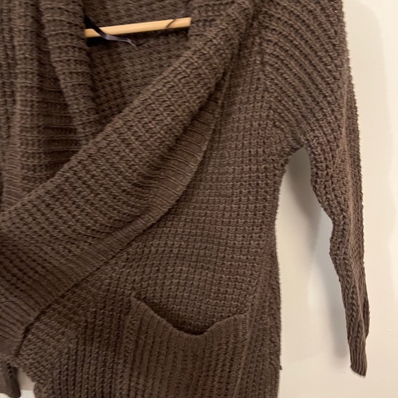 Like-New LINE John + Jenn Chunky Chocolate Cardi, XS - Picture 5 of 6
